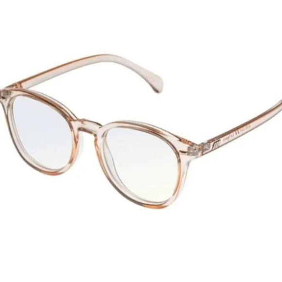 Le Specs Blue Light Blocking Glasses - Bandwagon in Vintage Clear - Picture 1 of 5